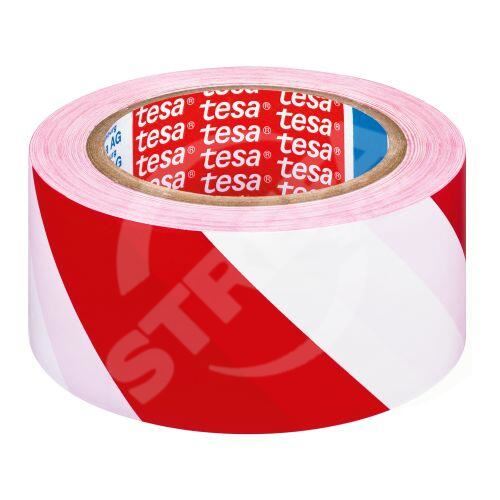 Páska výstražná samolepící TESA -  červená-bílá