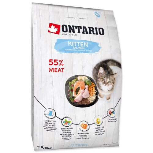 Krmivo Ontario Kitten Salmon 6,5kg