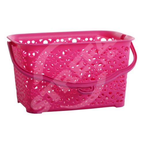 Plastový košík na kolíčky MONAKO růžový 23,5x15,5x13cm