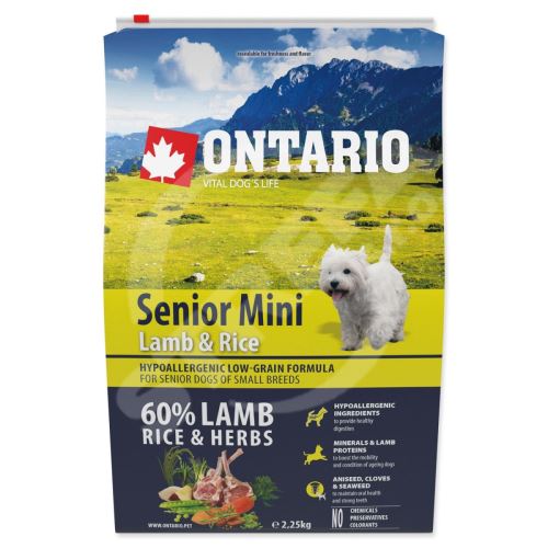 Krmivo Ontario Senior Mini Lamb & Rice 2,25kg