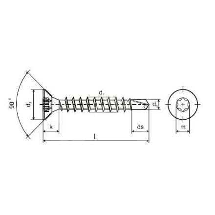 Samovrtný vrut  ZH T  6 dr.  6,0 x 60 ZZ / balení 200 ks