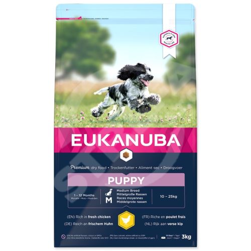 Krmivo EUKANUBA Puppy Medium 3kg