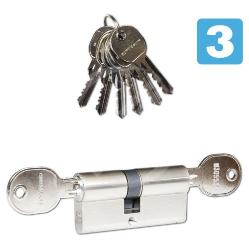Vložka cylindrická 30+35 6 klíčů Ni, 3.třída bezpečnosti s prostupovou spojkou RICHTER