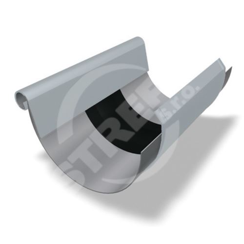 PREFA - žlabová dilatace s návalkou a krytem gumy, Ø 100 mm, Stříbrná metalíza RAL 9006