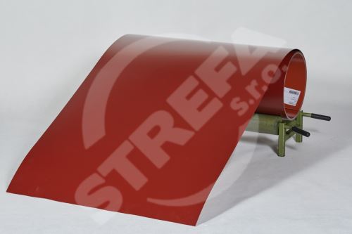 PREFA clr plech ve svitku 0,7 x 1000mm + folie, Tmavě červená/Tmavě červená (RAL3009)